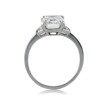3.98ct Emerald Cut Diamond Three-Stone Engagement Ring