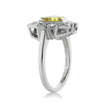 2.69ct Fancy Vivid Yellow Trapezoid Cut Diamond Engagement Ring