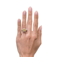 2.76ct Fancy Intense Yellow Cushion Cut Diamond Engagement Ring