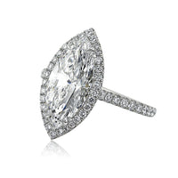 4.10ct Marquise Cut Diamond Engagement Ring