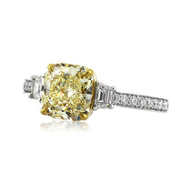 2.72ct Fancy Yellow Radiant Cut Diamond Engagement Ring