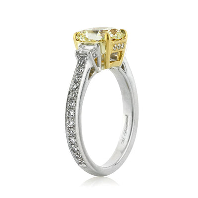 2.72ct Fancy Yellow Radiant Cut Diamond Engagement Ring