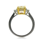 2.72ct Fancy Yellow Radiant Cut Diamond Engagement Ring