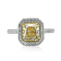 2.82ct Fancy Yellow Radiant Cut Diamond Engagement Ring