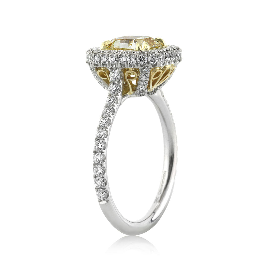 2.82ct Fancy Yellow Radiant Cut Diamond Engagement Ring