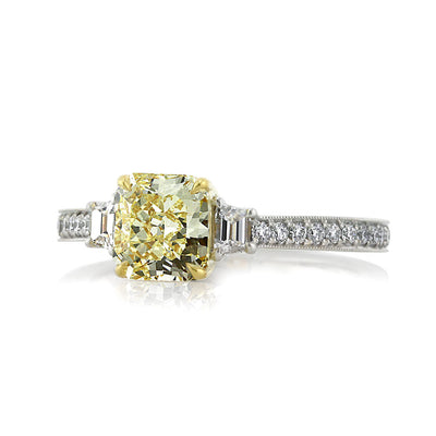 1.84ct Fancy Yellow Radiant Cut Diamond Engagement Ring