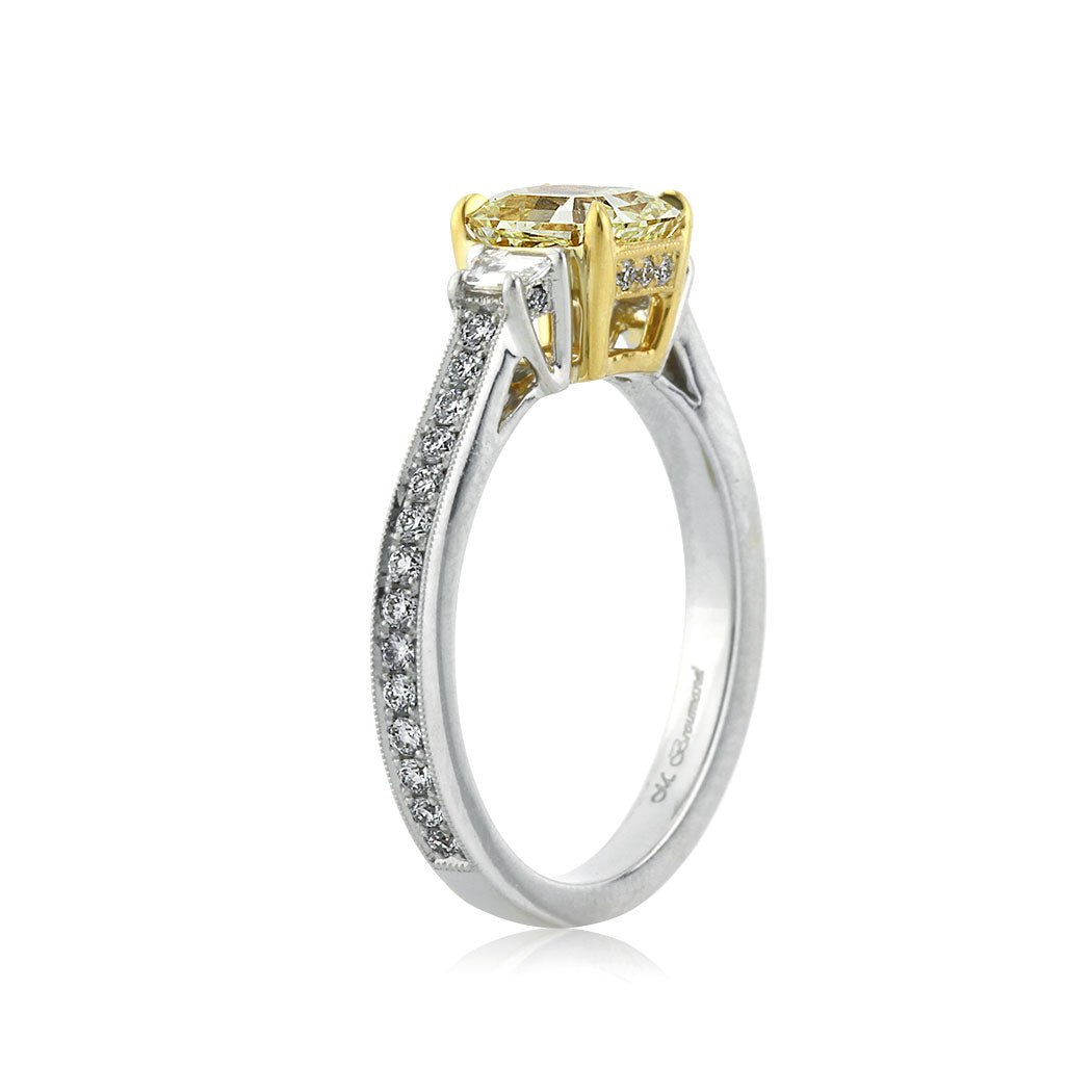 1.84ct Fancy Yellow Radiant Cut Diamond Engagement Ring