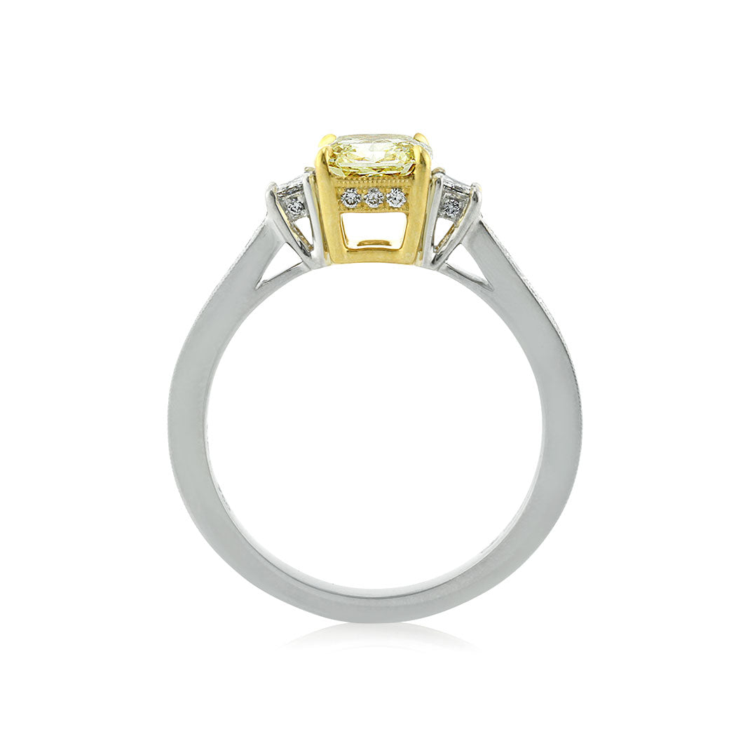 1.84ct Fancy Yellow Radiant Cut Diamond Engagement Ring