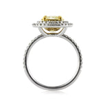 2.90ct Fancy Light Yellow Oval Cut Diamond Engagement Ring