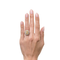 2.90ct Fancy Light Yellow Oval Cut Diamond Engagement Ring