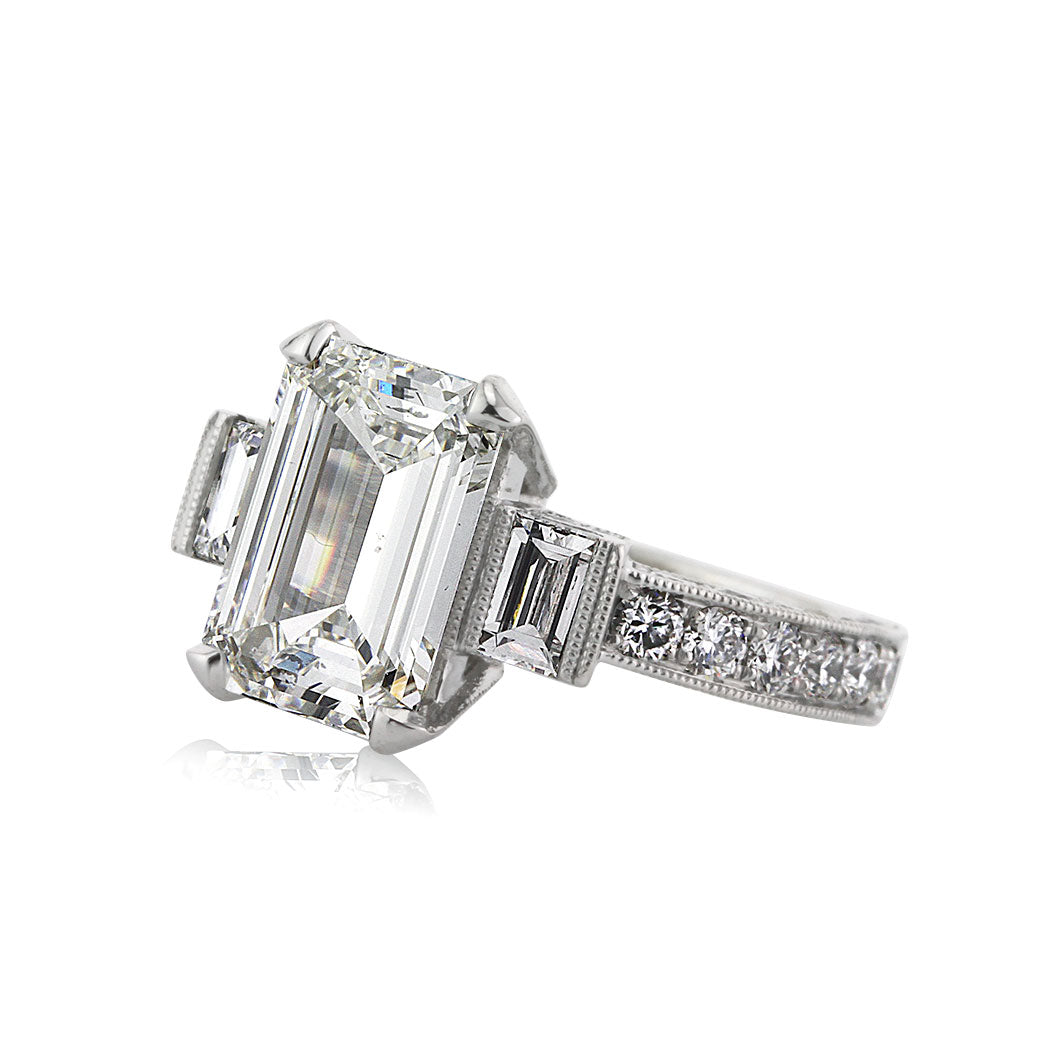 5.18ct Emerald Cut Diamond Engagement Ring