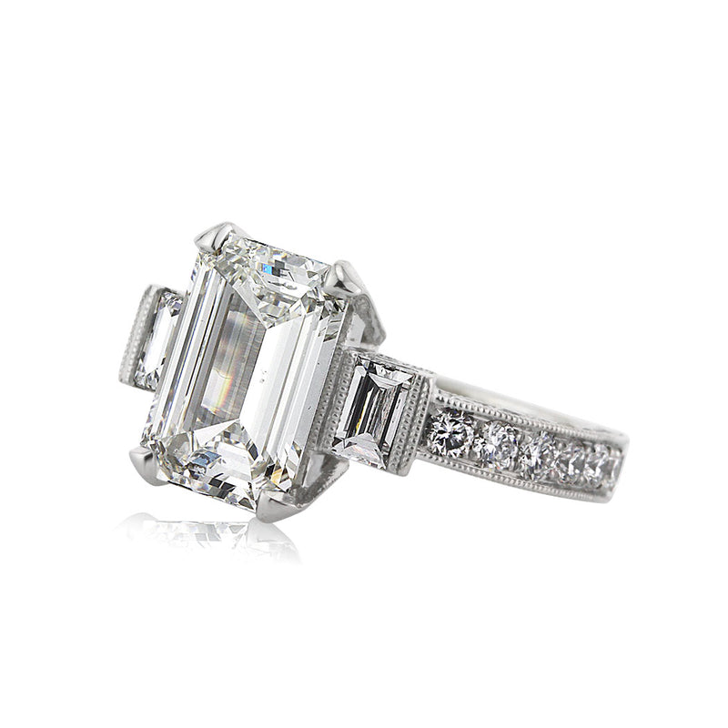 5.18ct Emerald Cut Diamond Engagement Ring