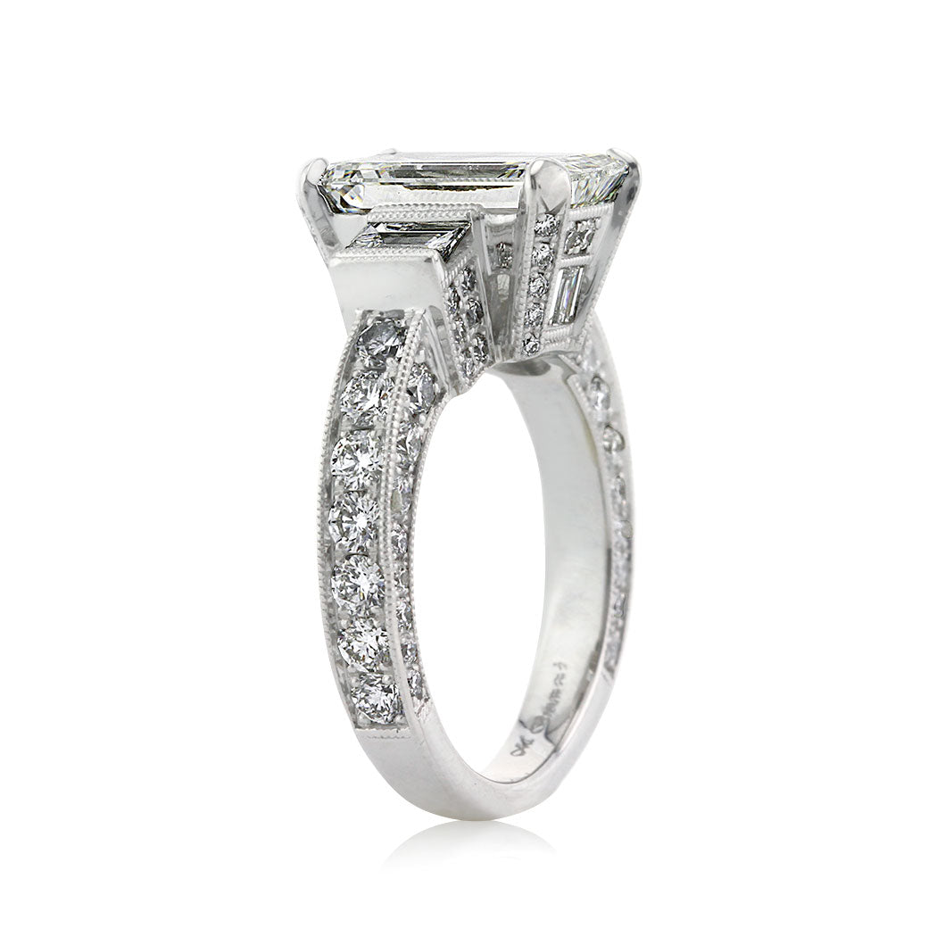 5.18ct Emerald Cut Diamond Engagement Ring