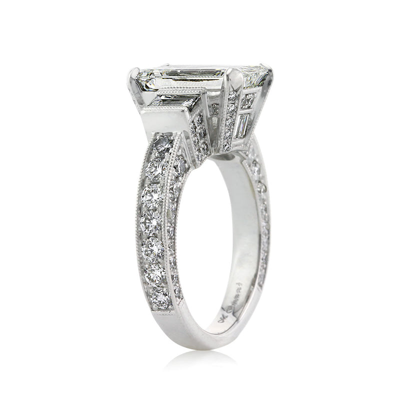 5.18ct Emerald Cut Diamond Engagement Ring