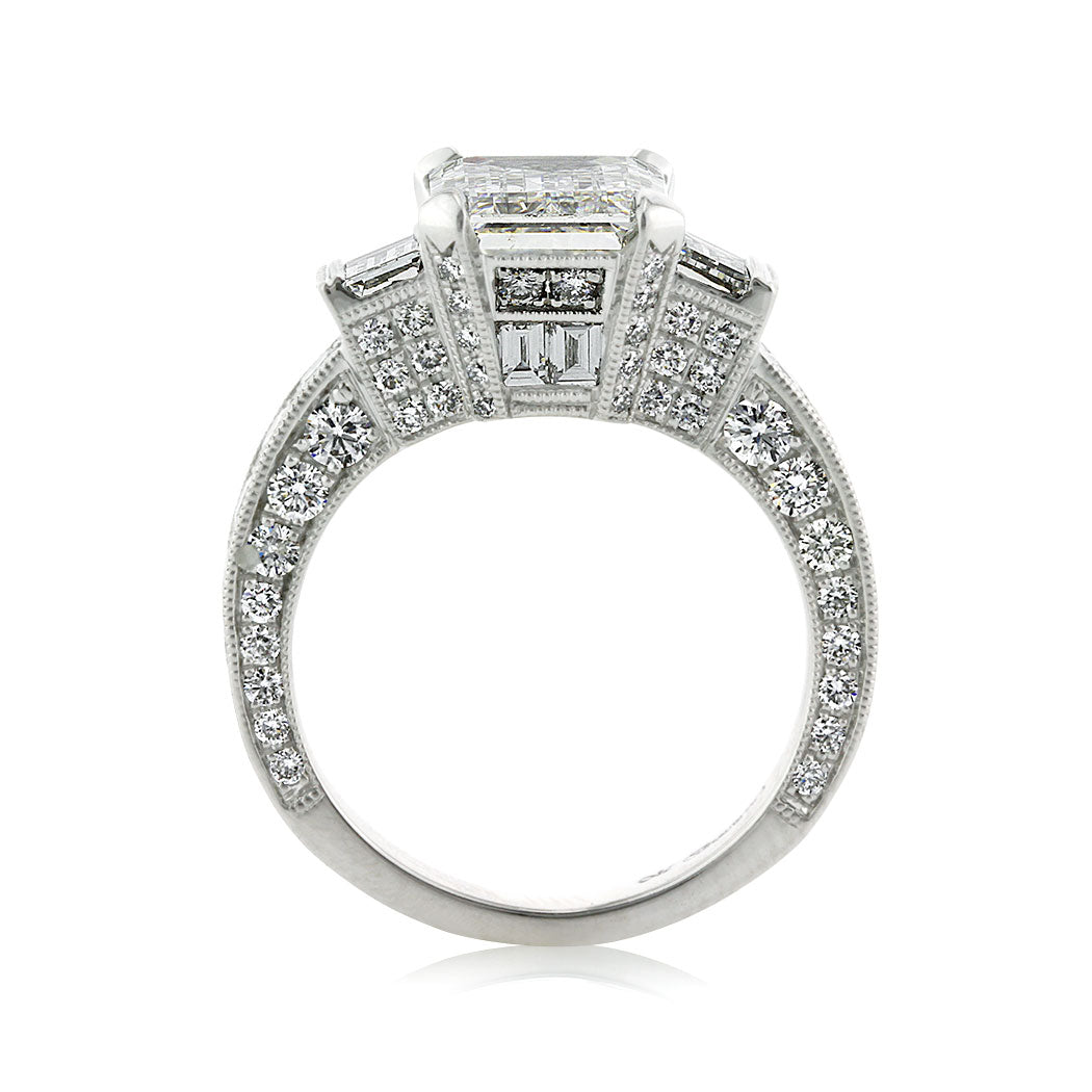 5.18ct Emerald Cut Diamond Engagement Ring