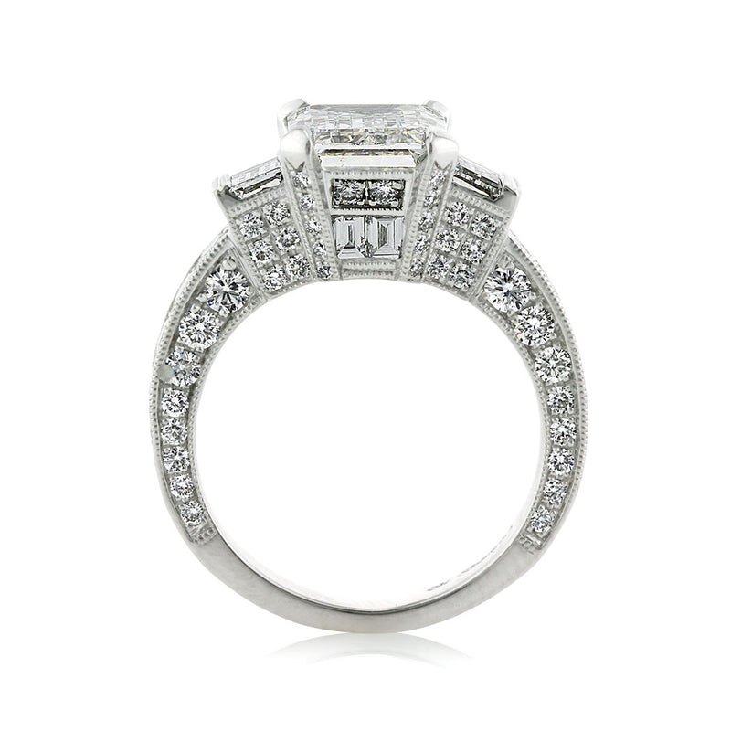 5.18ct Emerald Cut Diamond Engagement Ring