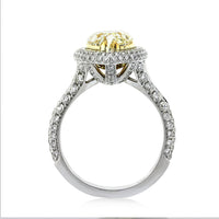4.62ct Fancy Light Yellow Pear Shaped Diamond Engagement Ring