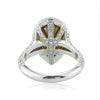 4.62ct Fancy Light Yellow Pear Shaped Diamond Engagement Ring