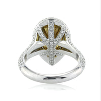 4.62ct Fancy Light Yellow Pear Shaped Diamond Engagement Ring