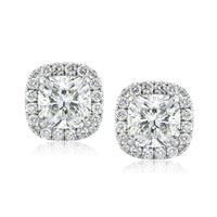 3.60ct Cushion Cut Diamond Stud Earrings
