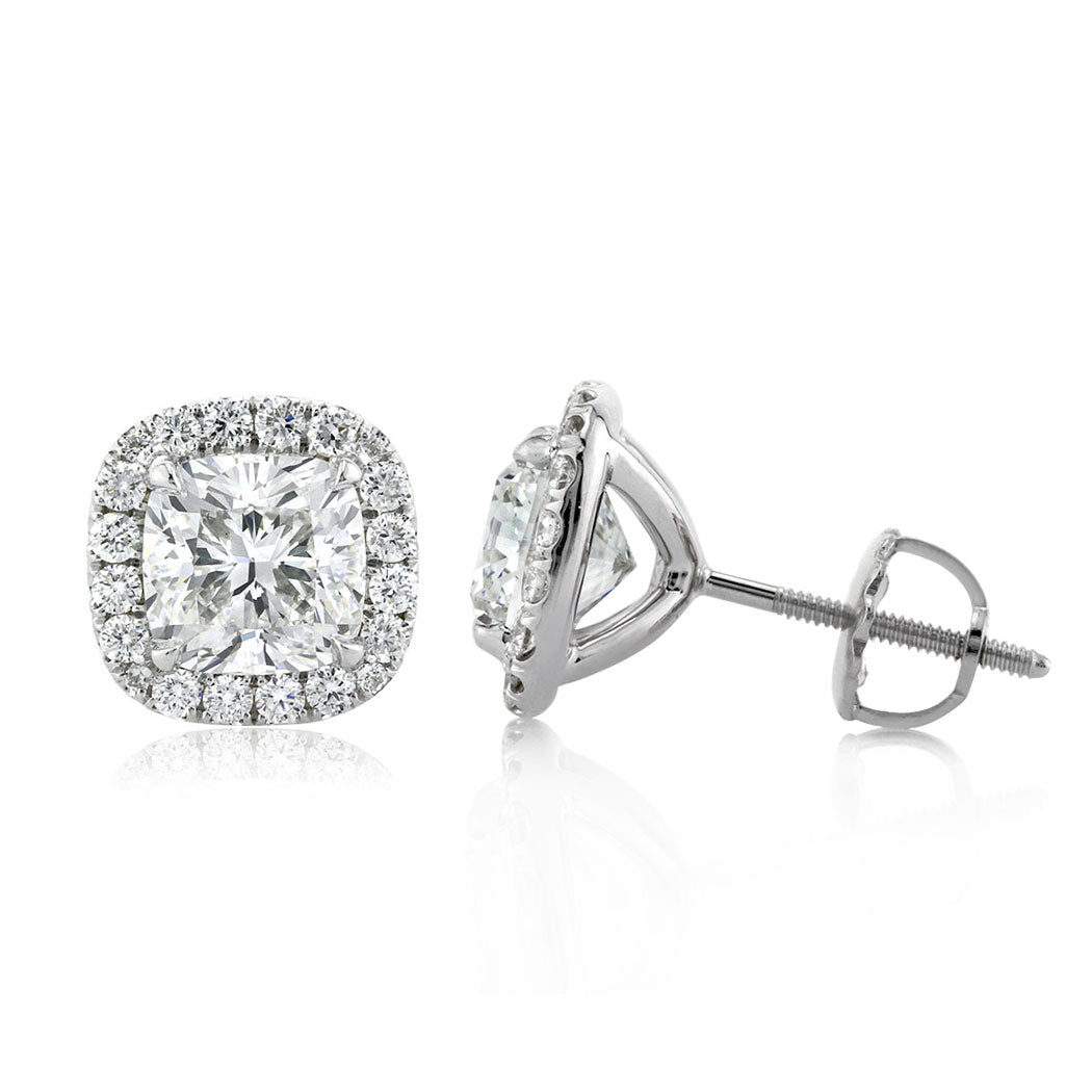 3.60ct Cushion Cut Diamond Stud Earrings