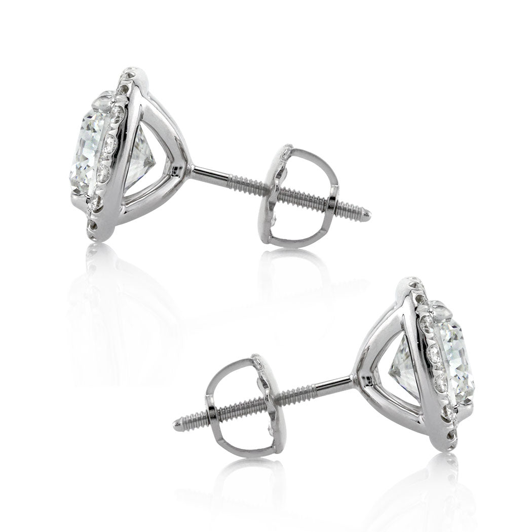 3.60ct Cushion Cut Diamond Stud Earrings