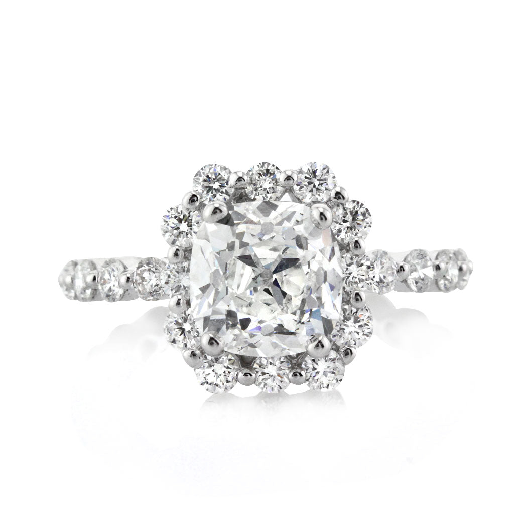 3.50ct Old Mine Cut Diamond Engagement Ring