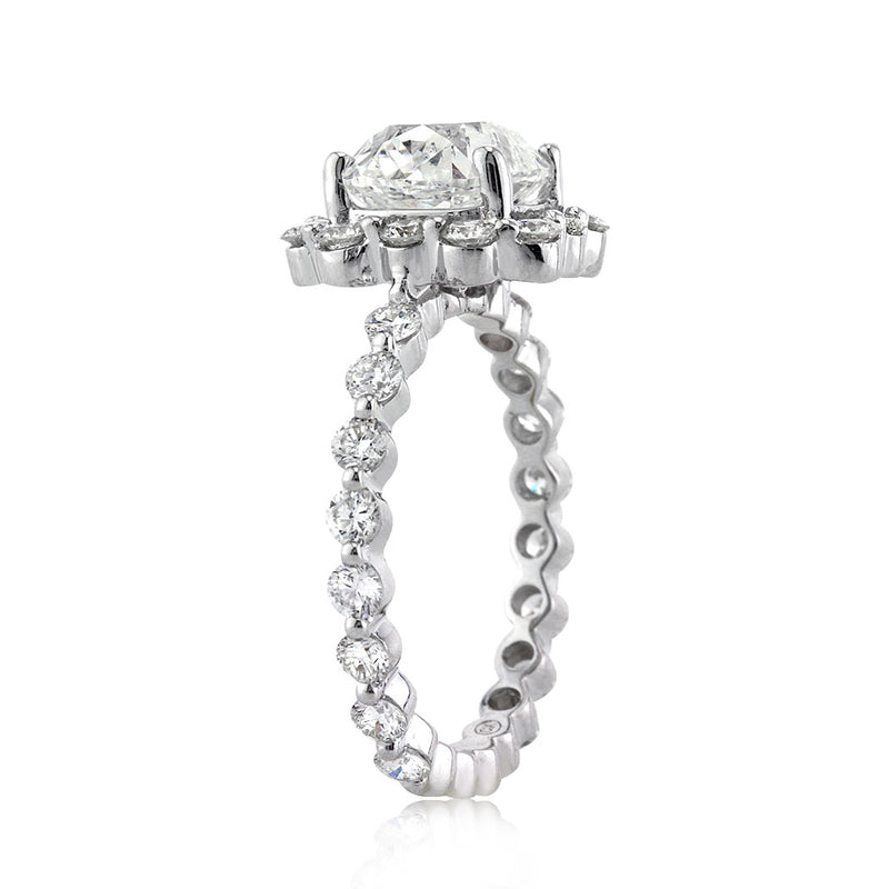 3.50ct Old Mine Cut Diamond Engagement Ring