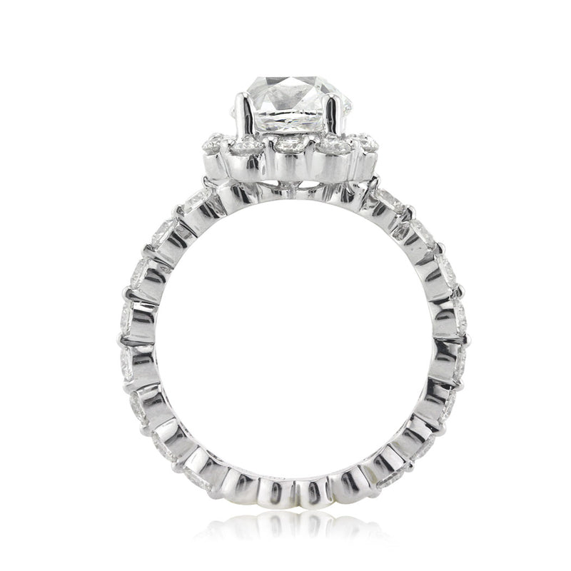 3.50ct Old Mine Cut Diamond Engagement Ring