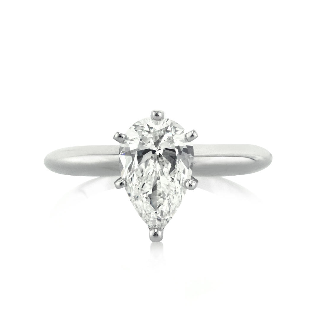 1.07ct Pear Shaped Diamond Solitaire Engagement Ring