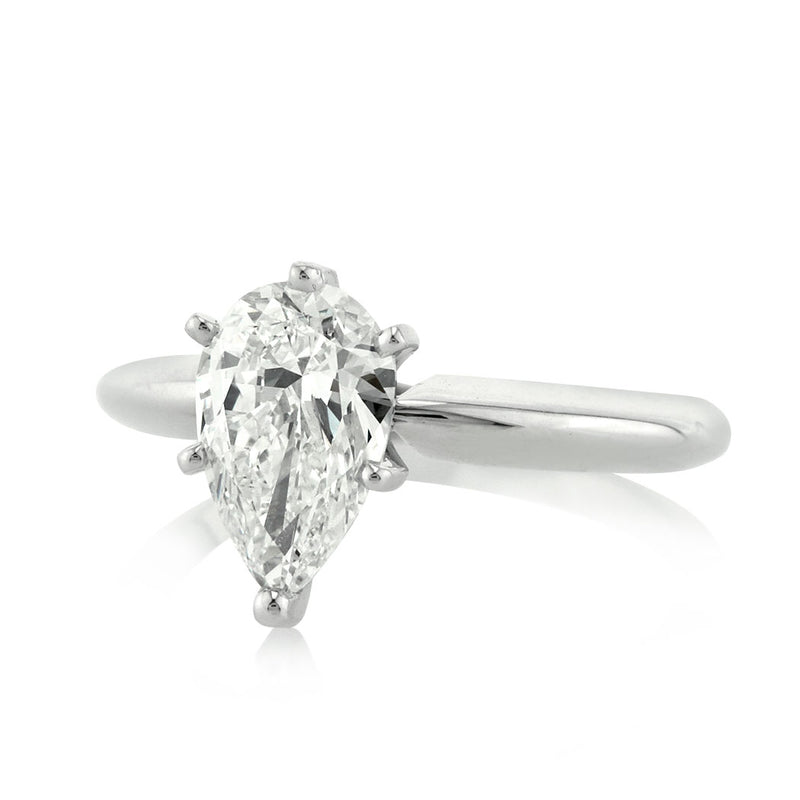 1.07ct Pear Shaped Diamond Solitaire Engagement Ring