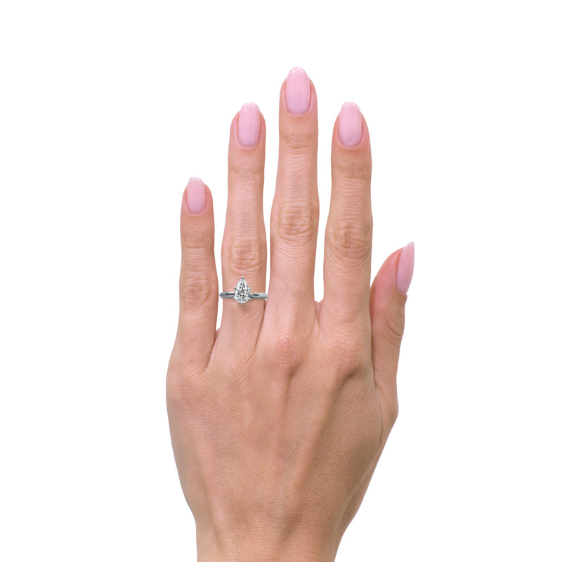 1.07ct Pear Shaped Diamond Solitaire Engagement Ring