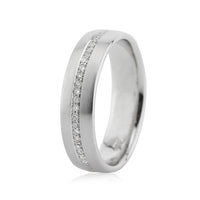 Men's 0.50ct Round Brilliant Cut Diamond Eternity Wedding Band in 14k White Gold