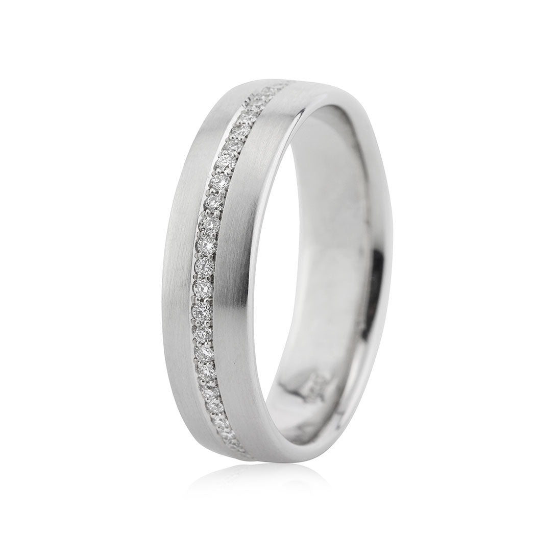 Men's 0.50ct Round Brilliant Cut Diamond Eternity Wedding Band in 14k White Gold