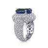 12.94ct Oval Cut Ceylon Sapphire and Diamond Right-Hand Ring