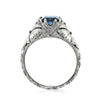 3.90ct Cushion Cut Ceylon Sapphire Engagement Ring with Hand Engraving