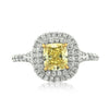 1.21ct Fancy Yellow Cushion Cut Diamond Tiffany Engagement Ring