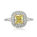 1.21ct Fancy Yellow Cushion Cut Diamond Tiffany Engagement Ring