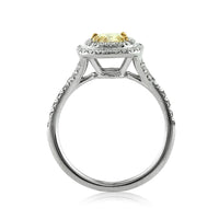 1.21ct Fancy Yellow Cushion Cut Diamond Tiffany Engagement Ring