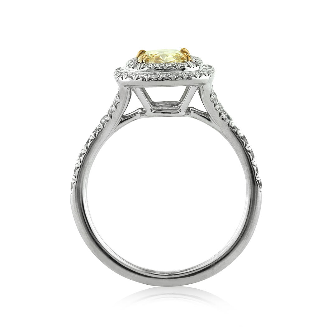 1.21ct Fancy Yellow Cushion Cut Diamond Tiffany Engagement Ring
