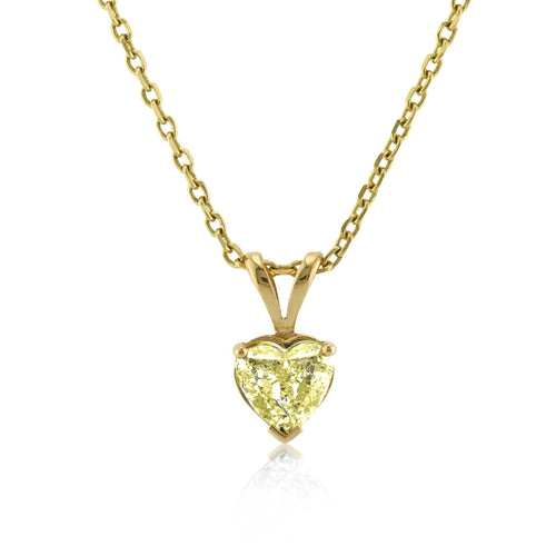 1.01ct Fancy Light Yellow Heart Shaped Diamond Pendant