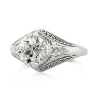 1.85ct Old European Cut Diamond Antique Engagement Ring