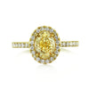 1.72ct Fancy Light Yellow Oval Cut Diamond Engagement Ring