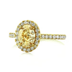 1.72ct Fancy Light Yellow Oval Cut Diamond Engagement Ring