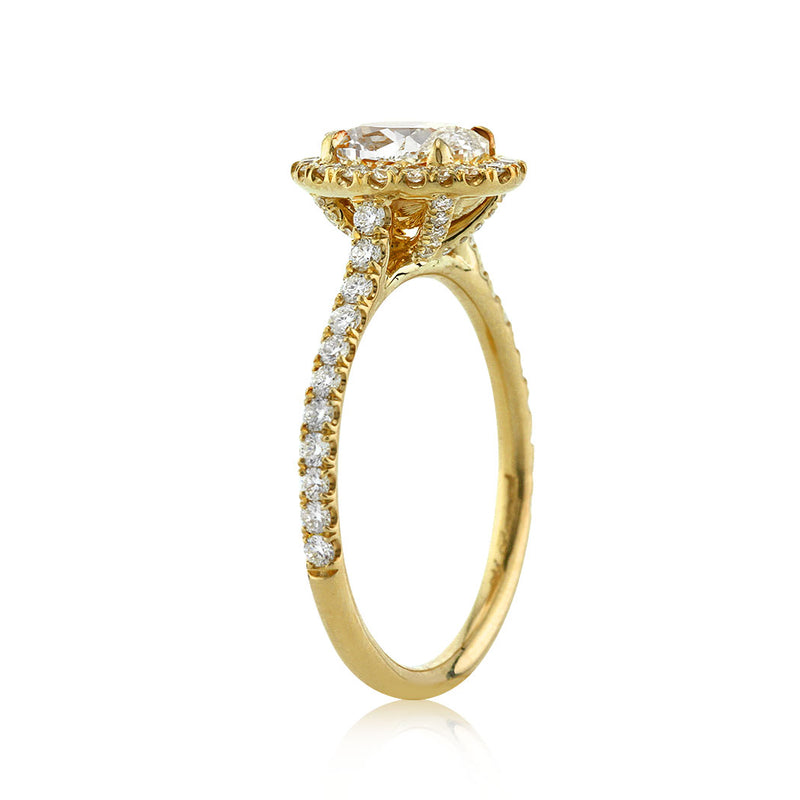 1.72ct Fancy Light Yellow Oval Cut Diamond Engagement Ring