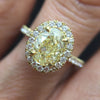 1.72ct Fancy Light Yellow Oval Cut Diamond Engagement Ring