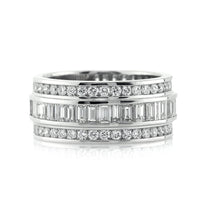 2.95ct Round and Baguette Cut Diamond Wedding Band