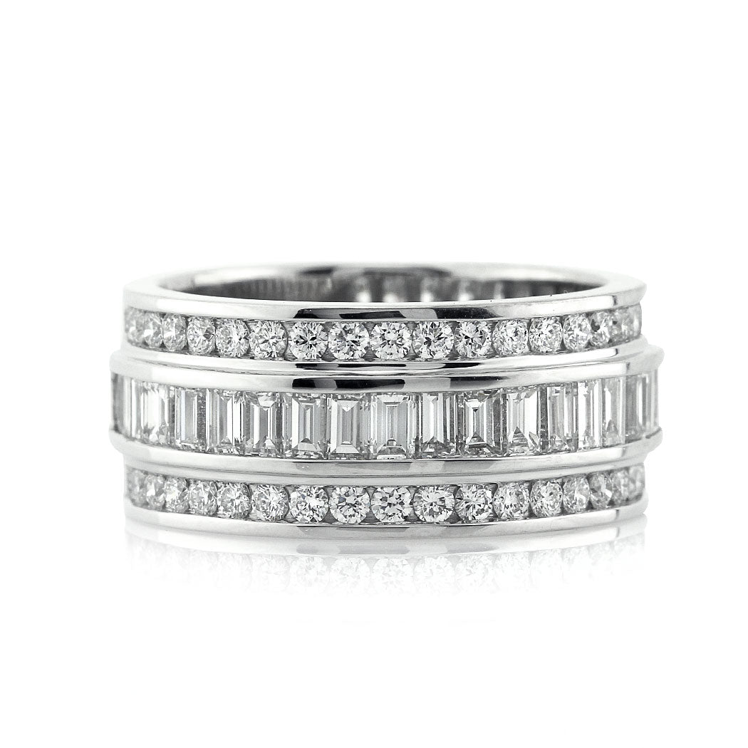 2.95ct Round and Baguette Cut Diamond Wedding Band