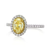 1.44ct Fancy Light Yellow Oval Cut Diamond Engagement Ring