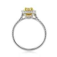 1.44ct Fancy Light Yellow Oval Cut Diamond Engagement Ring